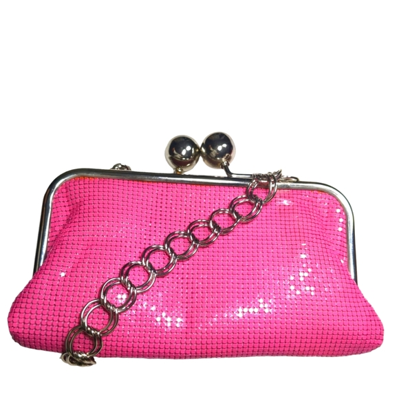 * New "ALDO Evening Hot Pink Metallic Clutch  Bag Chain Strap - Picture 5 of 15